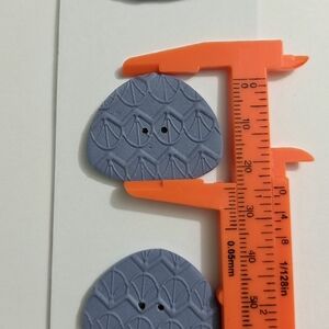 3 Large Handmade Denim Blue Textured Buttons Modern Buttons